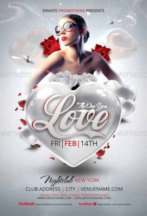Valentines Club Party Flyer Template
