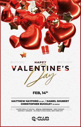 Valentines Day Club Party Flyer Template