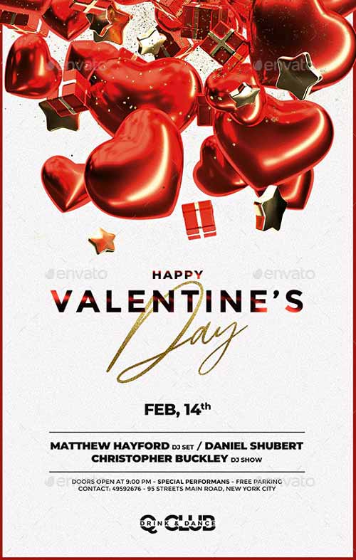 Valentines Day Club Party Flyer Template