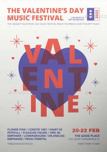 Valentine's Day Music Flyer Template