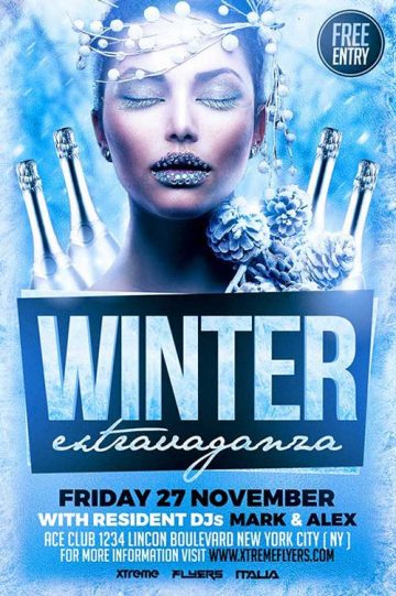 Winter Club Party Flyer Template