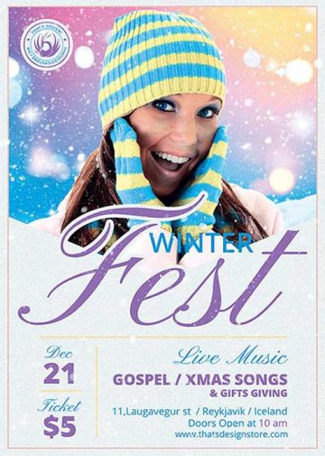 Winter Festival Party Flyer Template