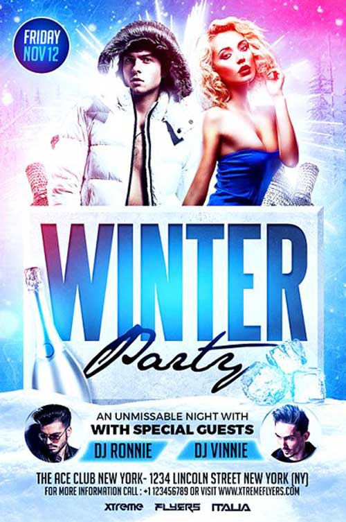 Winter Party Event Flyer Template