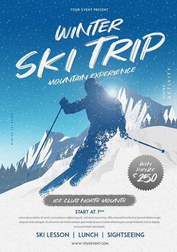 Winter Ski Trip Flyer Template