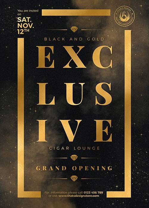 Black and Gold VIP Flyer Template