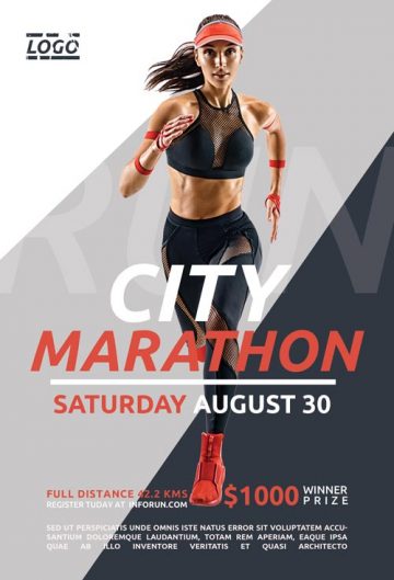 City Marathon Free Flyer Template