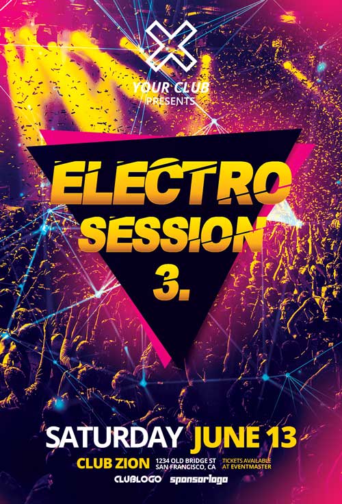 Electro Club Session Vol. 3 Free Flyer Template
