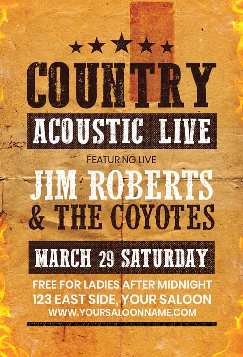 Free Country Music Flyer Template
