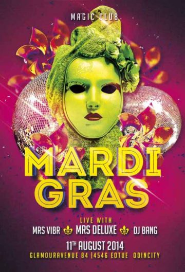 Free Mardi Gras Party Flyer Template