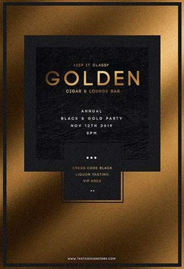 Minimal Black and Gold Flyer Template