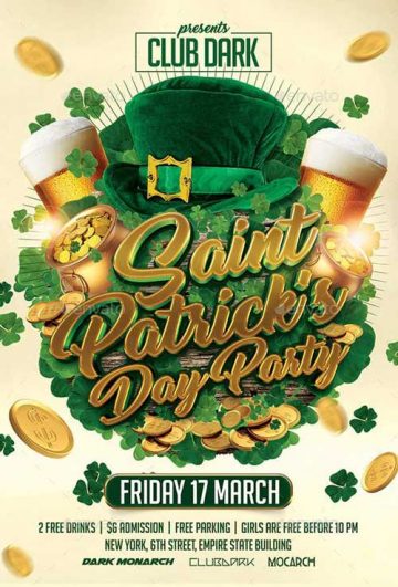 Saint Patricks Day Party Event Flyer PSD Template