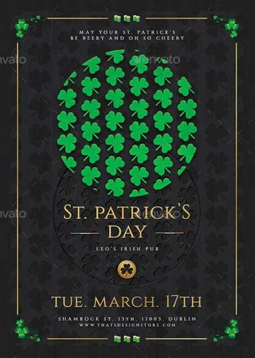 St Patricks Day Club Event Flyer Template