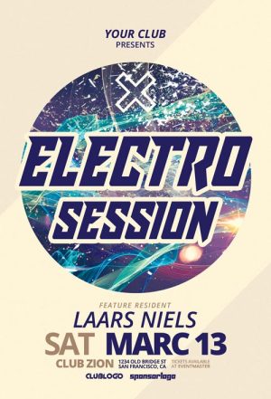 Free Exclusive Electro Session Flyer Template