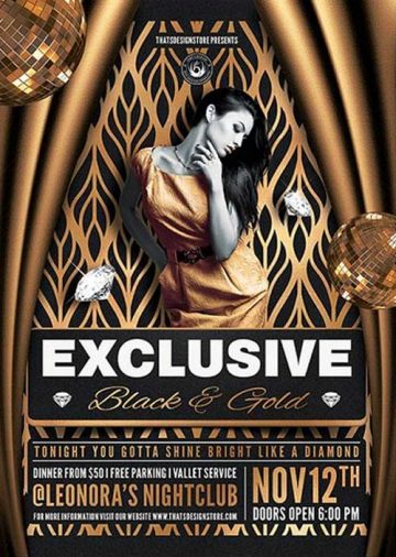 Exclusive Black and Gold Flyer Template