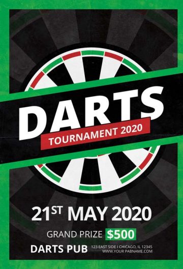 Darts Tournament Free Flyer Template