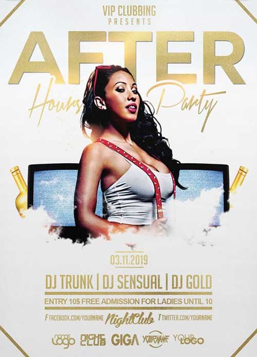 After Hours Dj Party Flyer Template