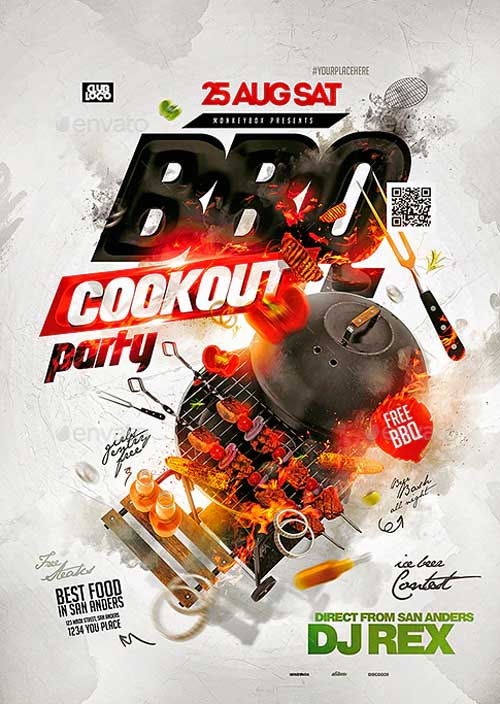 BBQ Food Party Flyer Template