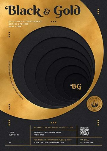 Black and Gold Luxury Event Flyer Template