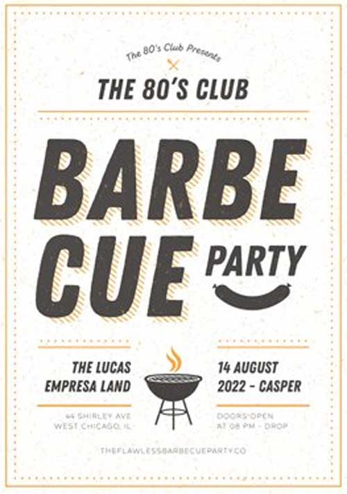 Clean BBQ Party Flyer Template