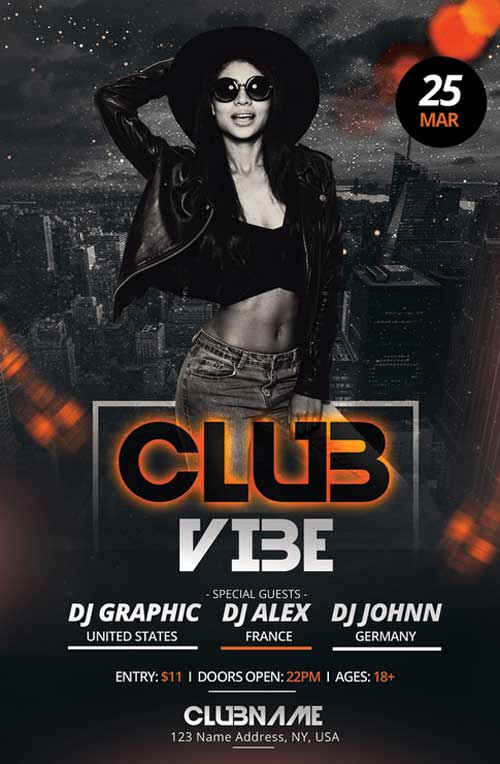 Club Vipe Free PSD Flyer Template