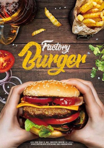 Factory Burger Menu Flyer Template