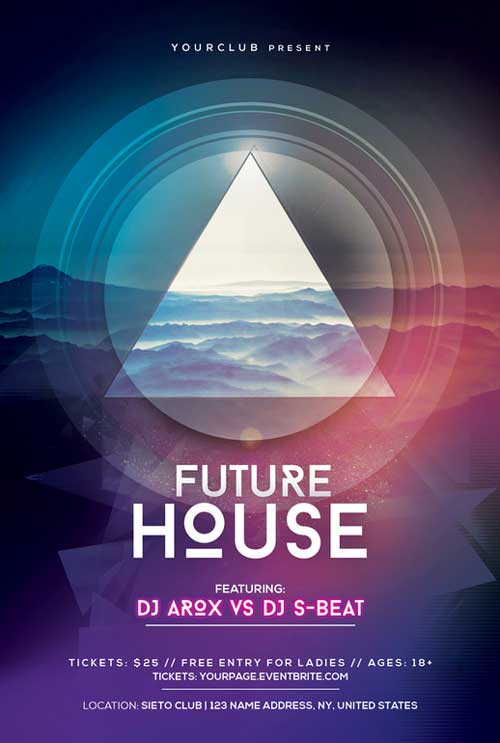 Free PSD Future House Flyer Template