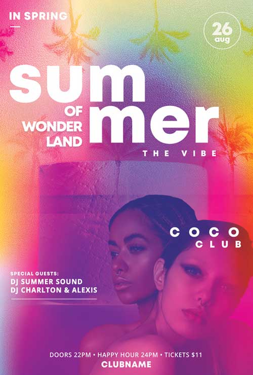 Free Summer Wonderland Party Flyer Template