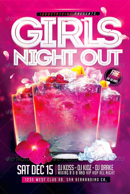 Girls Night Club Flyer Template