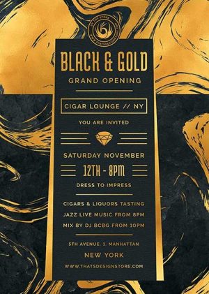 Grand Opening Gold Lounge Flyer Template