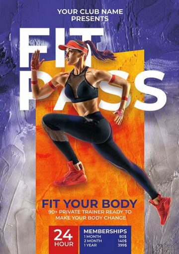 Gym Fit Pass Flyer Template