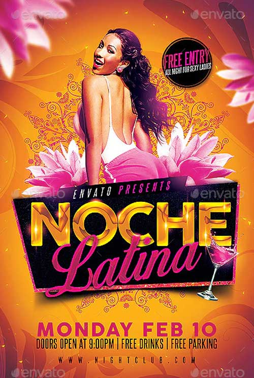 Noche Latina Club Flyer Template