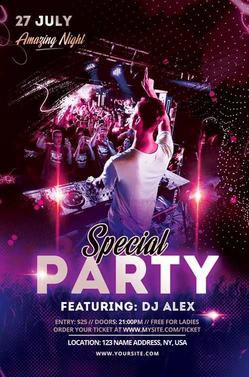 Special Party Free PSD Flyer Template