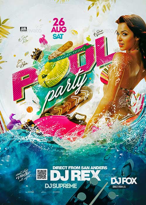 Download the Summer Pool Party Flyer Template FFFLYER