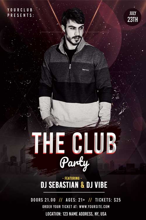The Free Club and Party Flyer Template