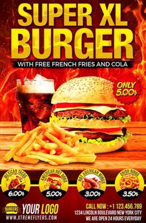 XL Burger Promotion Flyer Template