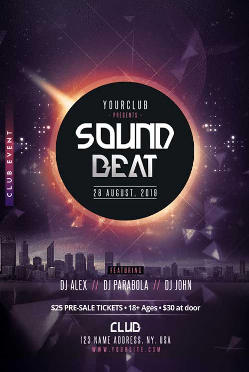 Sound Beat Free DJ PSD Flyer Template