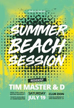Free Summer Beach Session Flyer Template