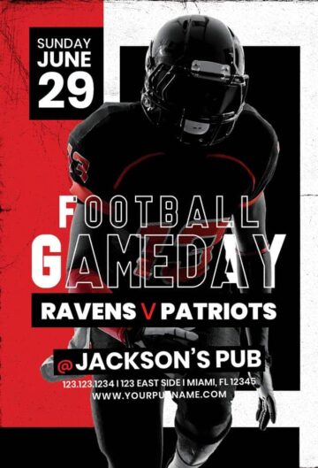 Free Football Game Flyer Template