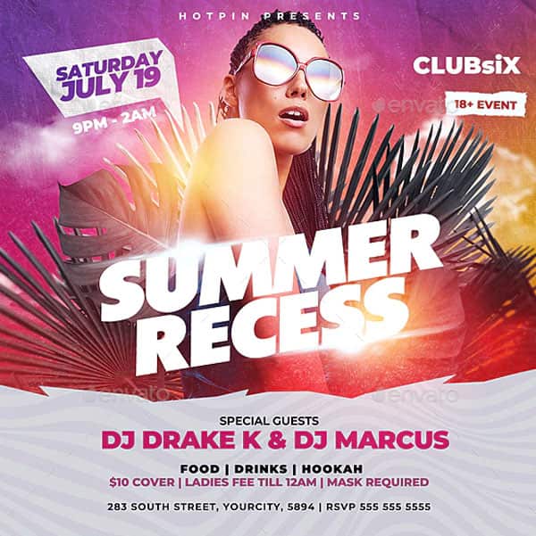 Summer Club Flyer and Instagram Template