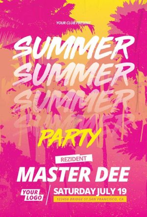 Summer Club Party Free Flyer Template