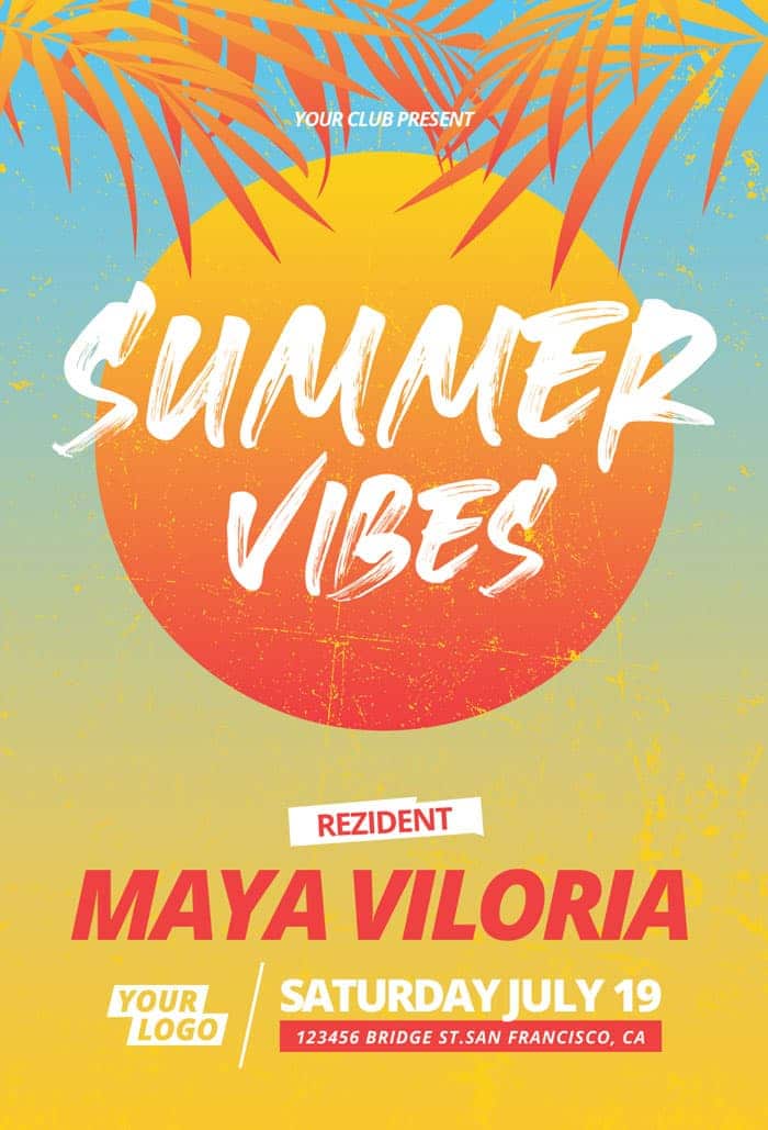 Summer Vibes Party Vol. 1 Free Flyer Template