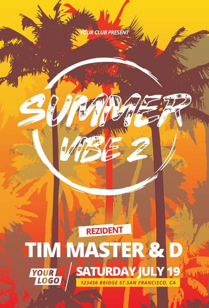 Summer Vibes Party Vol. 2 Free Flyer Template