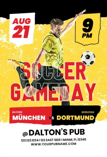 Free Soccer Game PSD Flyer Template