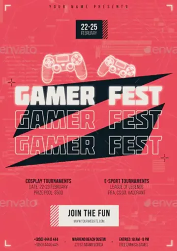 Gamer Festival Flyer Template