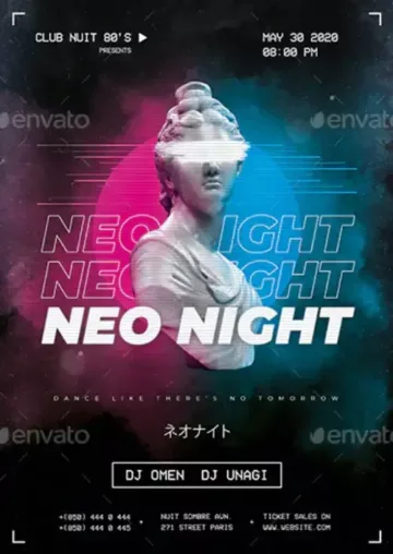 Neo Night Party Flyer Template