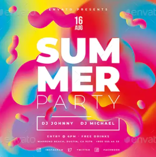 Summer Party PSD Instagram Template