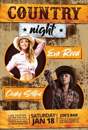 Country Music Bar Flyer Template