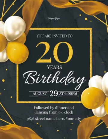 Free Birthday Invitation Flyer PSD Template