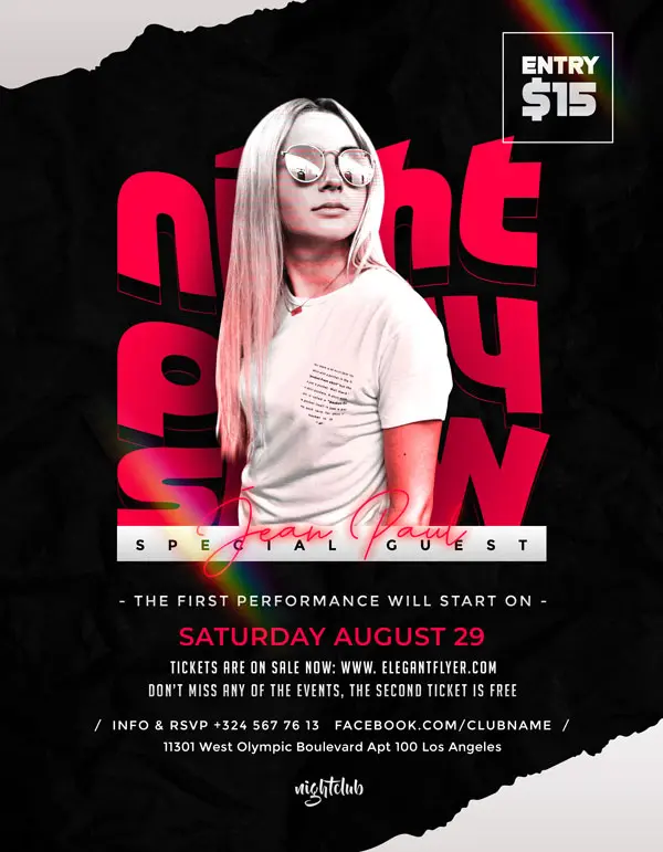 Free DJ Party Night Flyer Template
