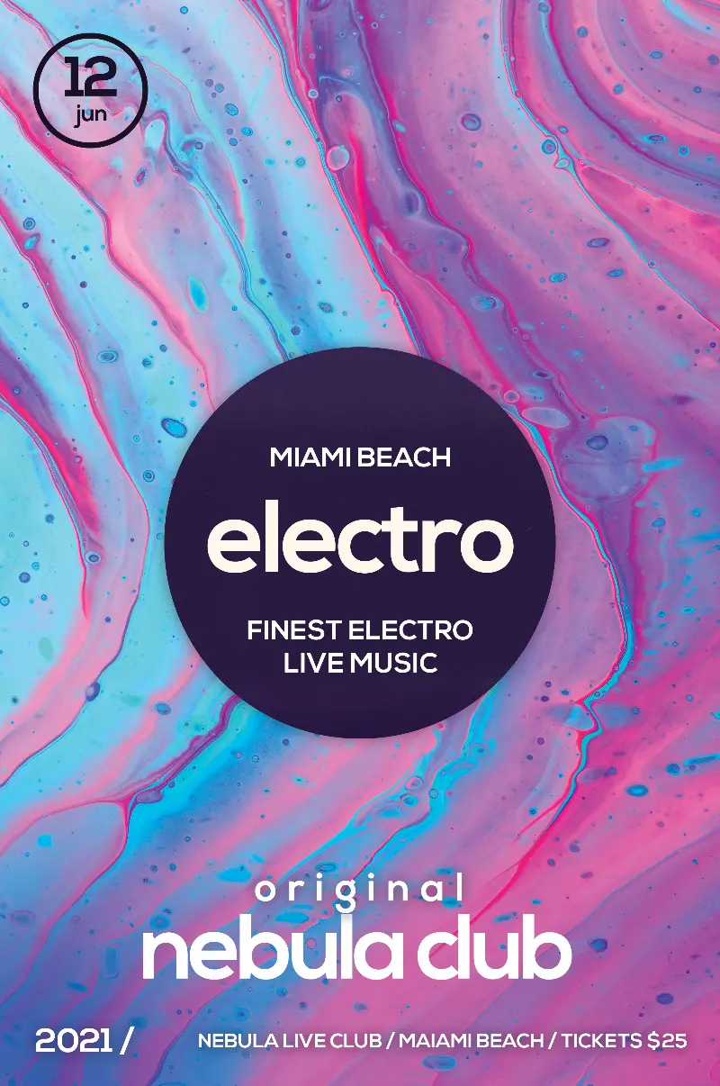 Free Electro Music Flyer Template